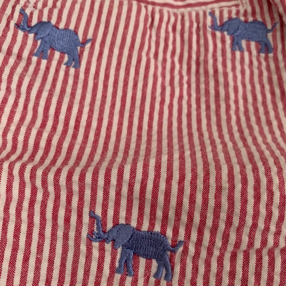 J.Crew Girls Red and White Shorts w/Blue Elephants - Picture 3 of 7